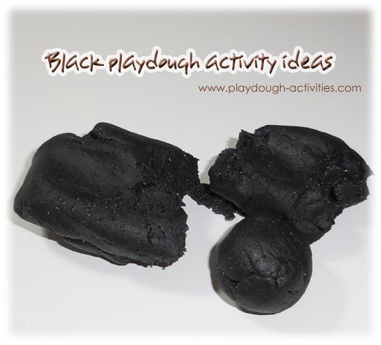 Ideas and activities using black playdough