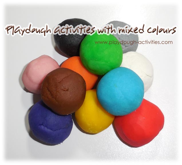 Mixed playdough colours - activity ideas