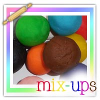 Playdough activities using mixed colours