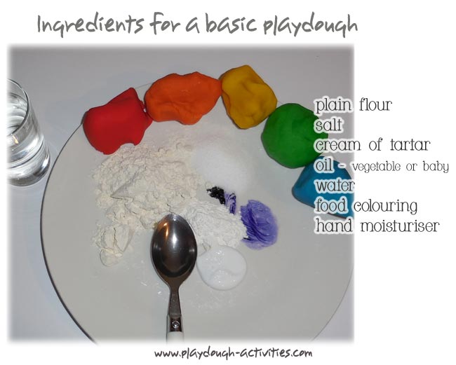 Ingredients for playdough