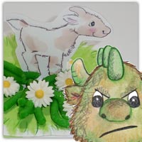 Grumpy Troll and the Billy Goats Gruff playdough game