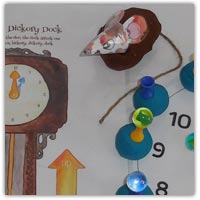 Hickory Dickory Dock playdough marble clock balancing activities