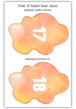 Pools of baked bean sauces - numbered 17 - 18
