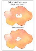 Pools of baked bean sauces - numbered 3 - 4