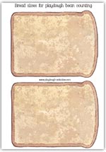 slices of bread toast - playdough mat printable