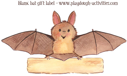 Blan bat themed label gift tag
