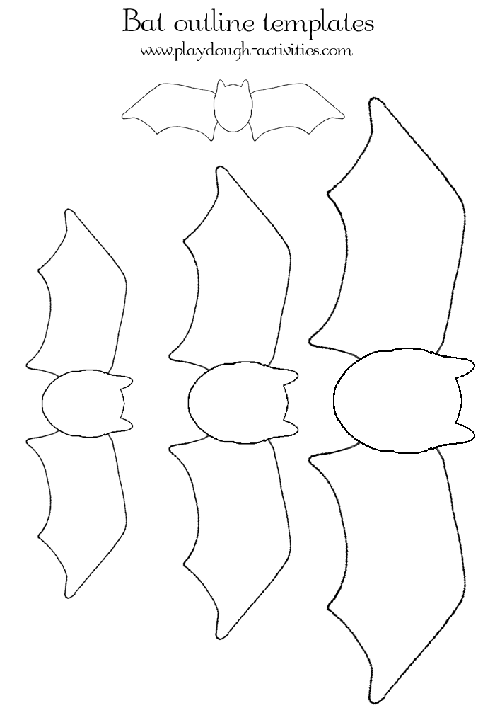 Bat outline templates different sized pattern
