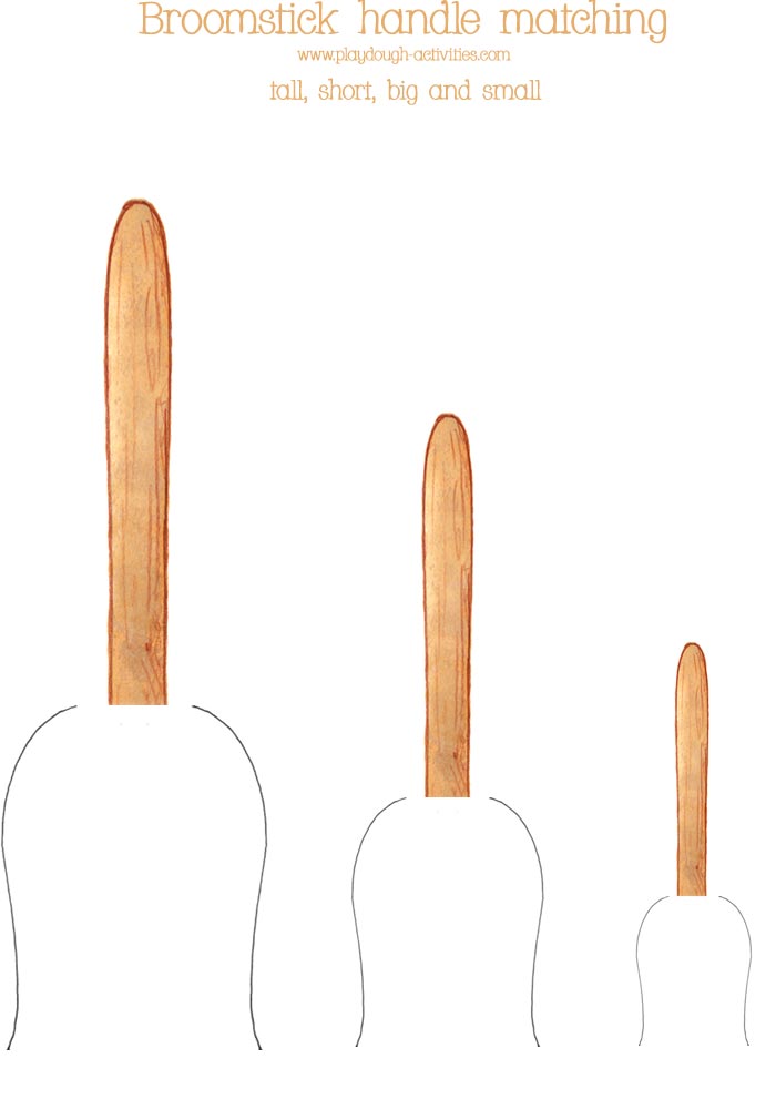Broomstick matching activity sheet printable