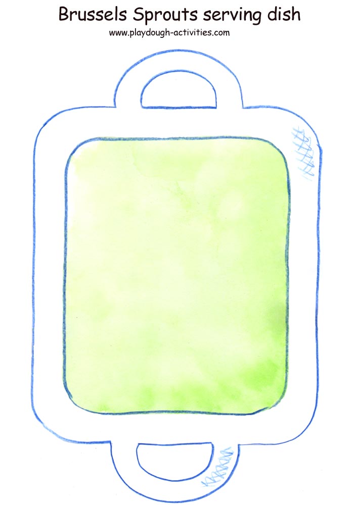 Brussels Sprouts serving dish playdough game piece printable