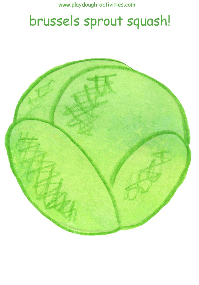 Giant Brussels sprout playdough mat