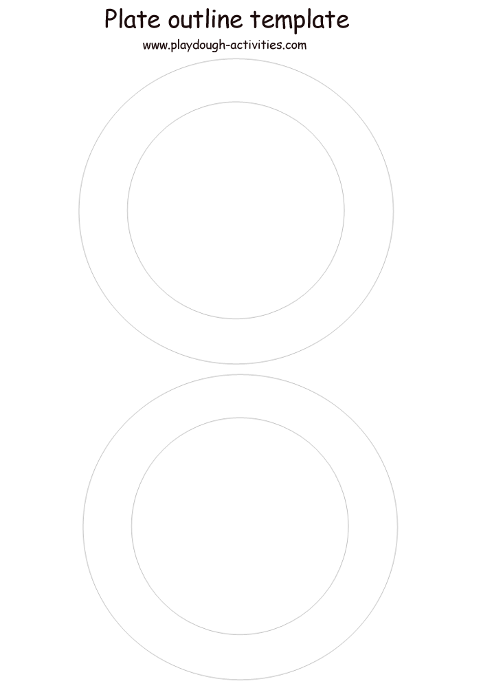 Food plate outline templates