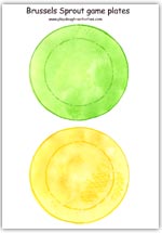 Green & yellow Brussels sprout game plates