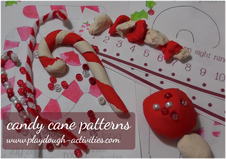Christmas red and white candy cane play dough