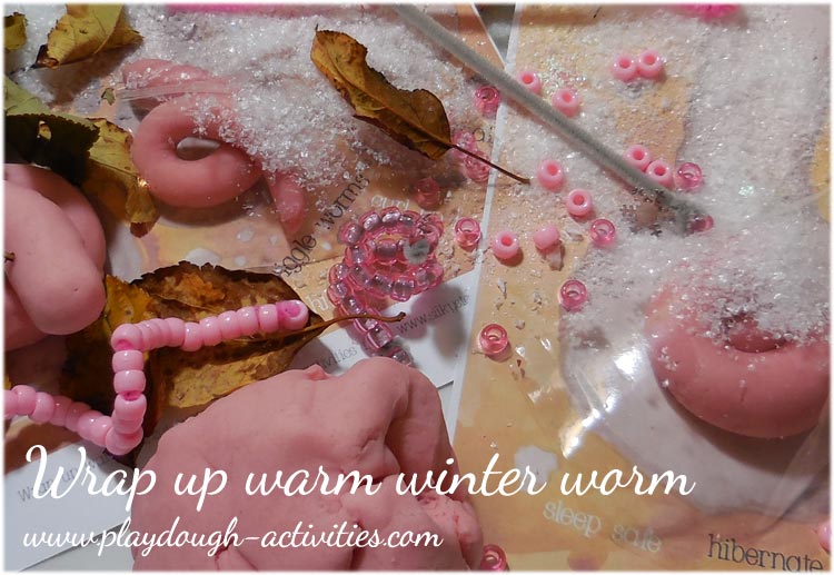 Wrap up warm winter worm - playdough activity idea