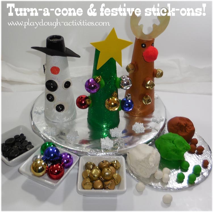 Turn a cone and decorate Christmas Yule characters