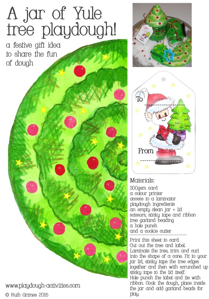 Christmas tree playdough jar label printable