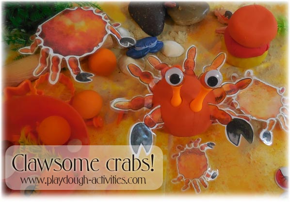 Crab orange playdough activity