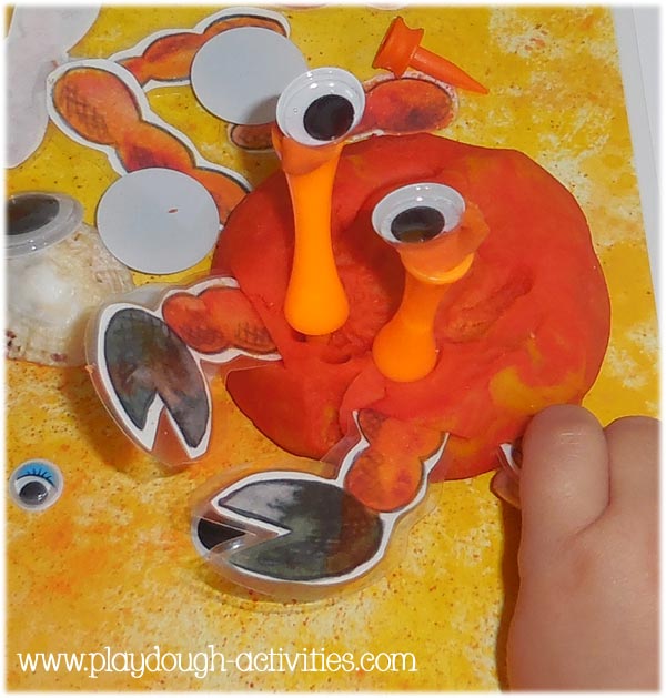 playdough - orange crabs