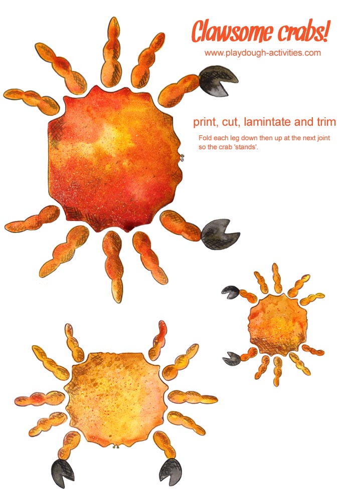 Three crab printable role play printables