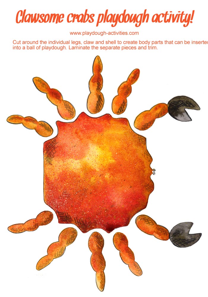 Large colour crab body pieces for preschool modelling and construction activities