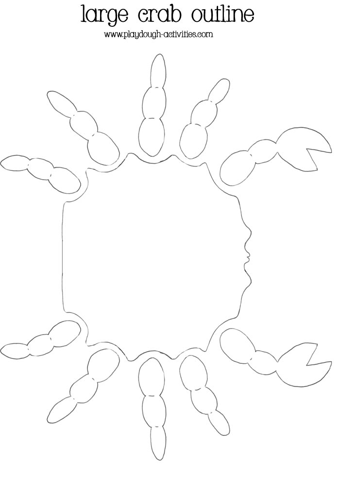 Crab line drawn outline template