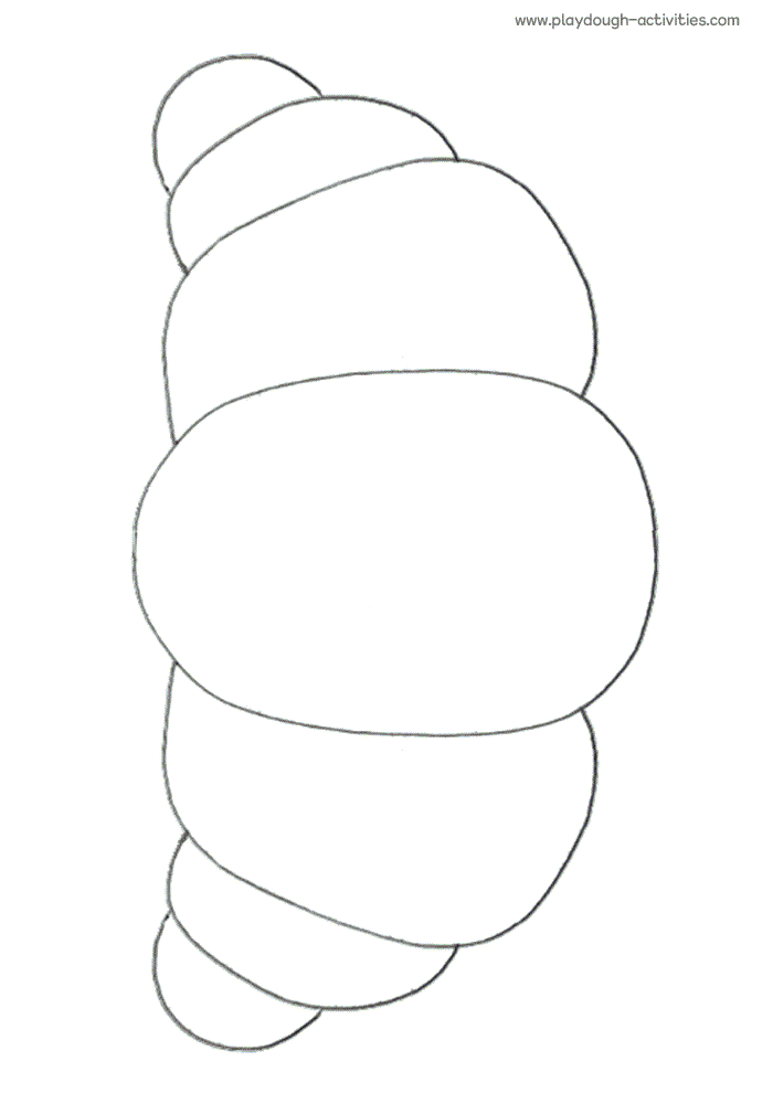 Croissant outline template colouring picture