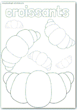 Different croissant sizes for collage and colouring
