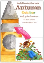 Clocks fall back one hour onthe last Sunday of autumn's October