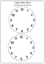 larger time keeping face dials for playdough clock building