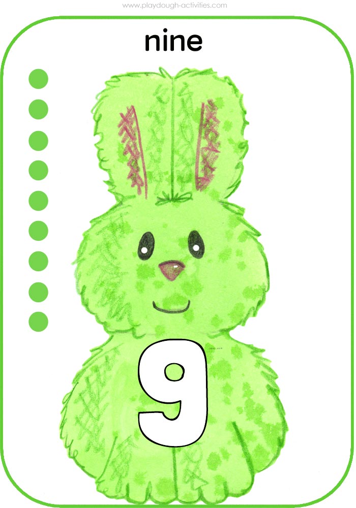 Number 9  Easter rabbit wall display picture