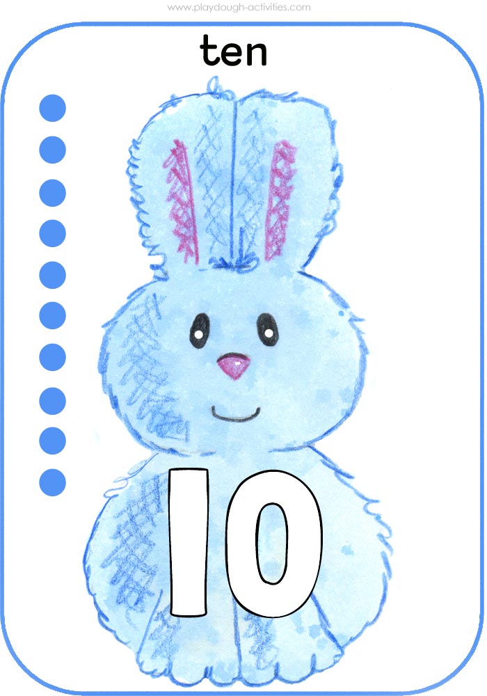 Number 10  Easter rabbit wall display picture