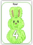 Number 4 Easter rabbit playdough mat