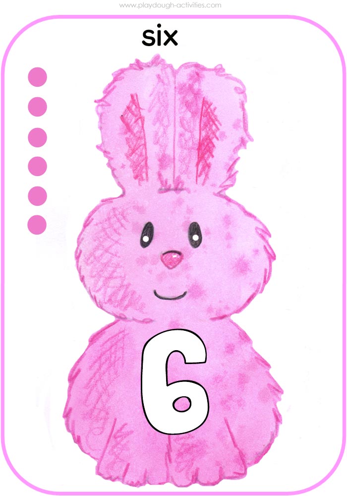Number 6  Easter rabbit wall display picture