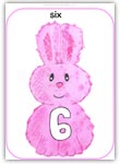 Number 6 Easter rabbit playdough mat