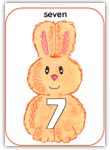 Number 7 Easter rabbit playdough mat
