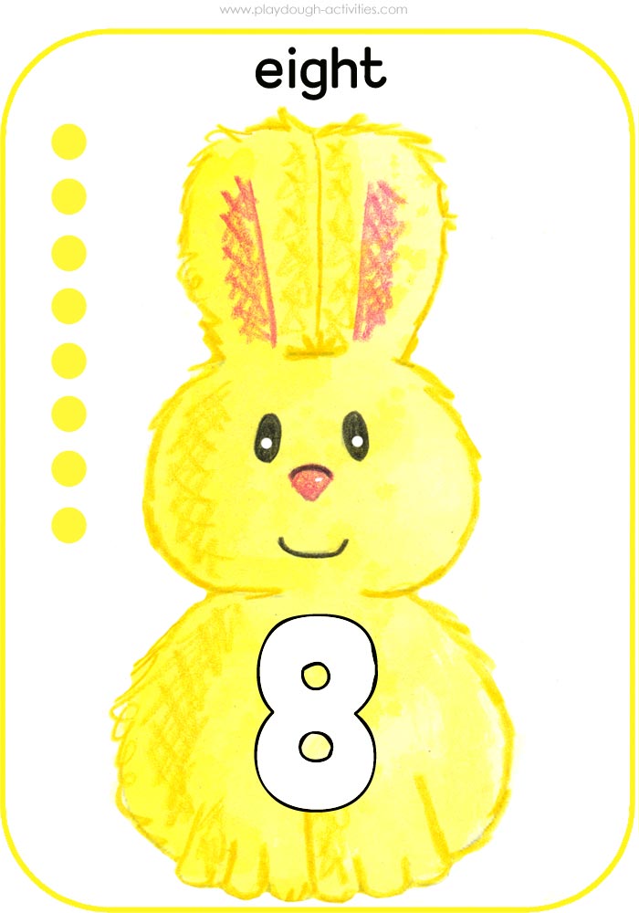 Number 8  Easter rabbit wall display picture