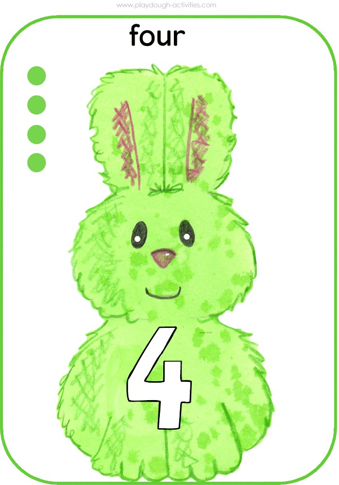 Number 4  Easter rabbit wall display picture