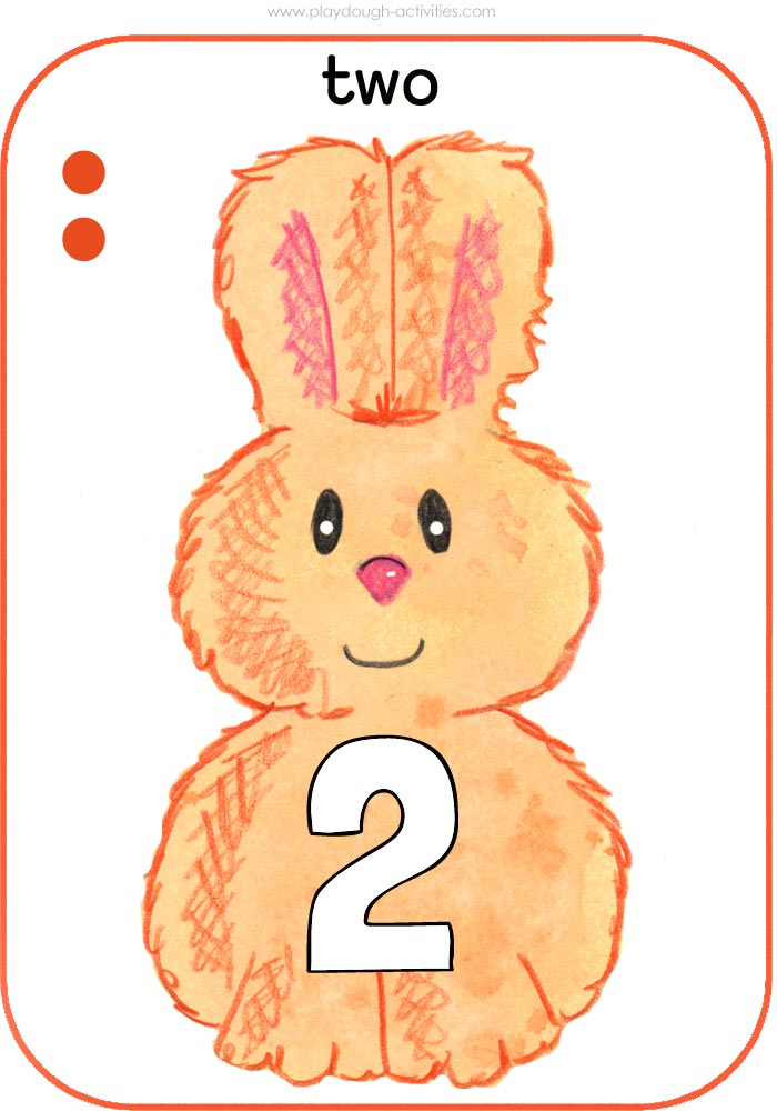 Number 2  Easter bunny wall display picture