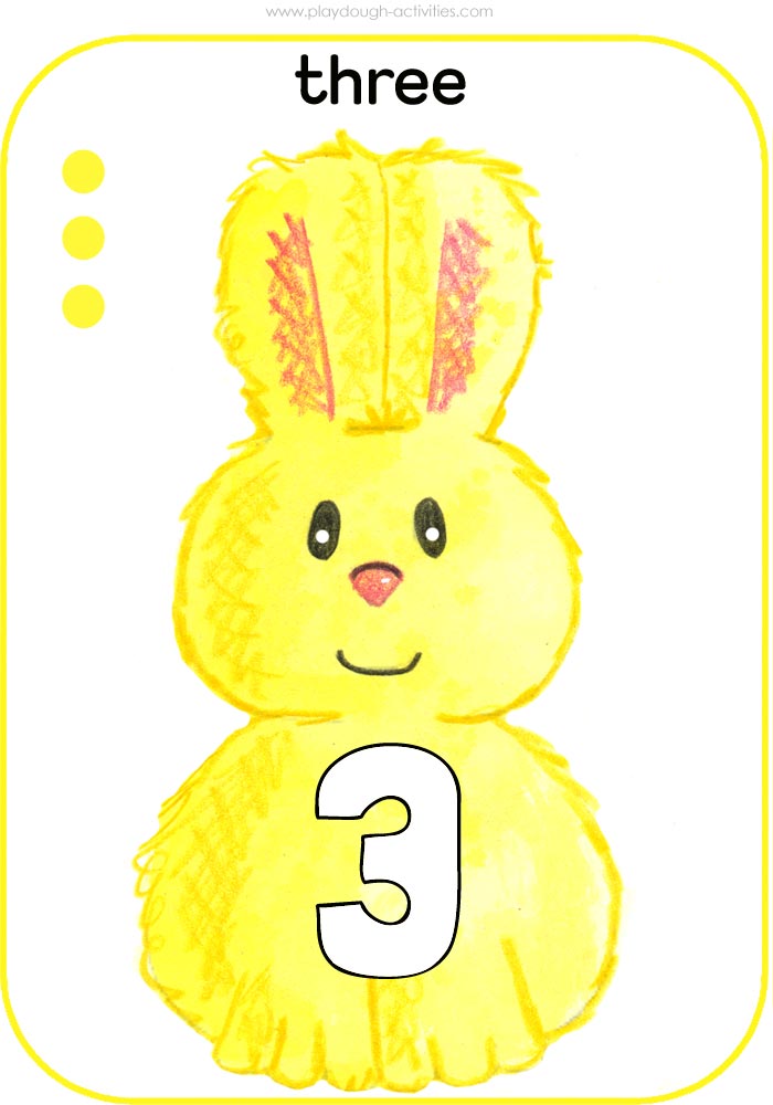 Number 3  Easter bunny wall display picture