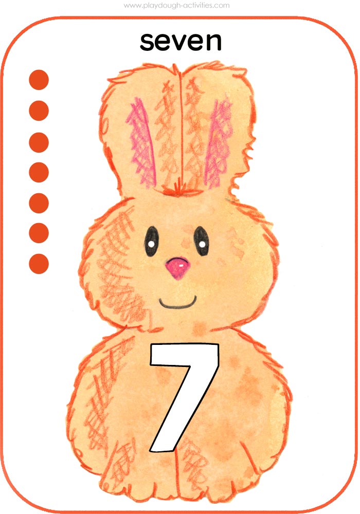 Number 7  Easter rabbit wall display picture