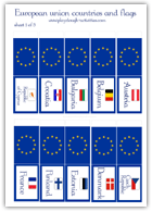 Sheet 1 of small EU member country flags