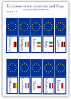 Sheet 2 of the EU member state countries flags
