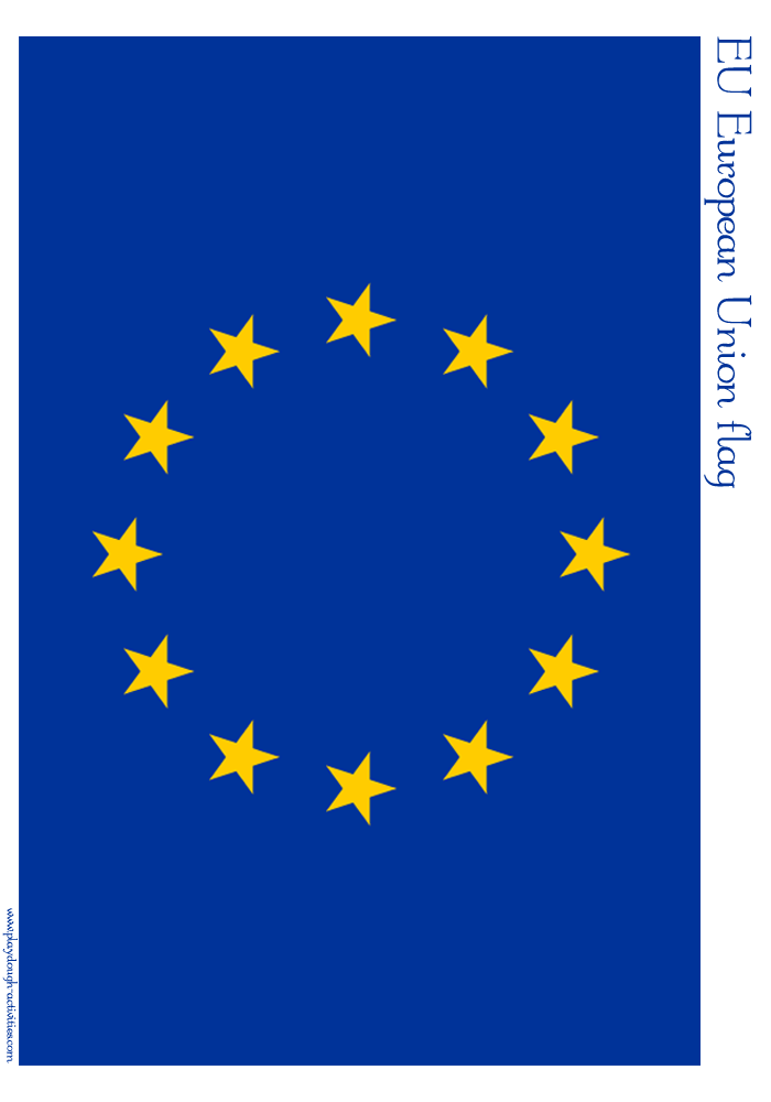 Large EU European Union flag - playdough mat printable