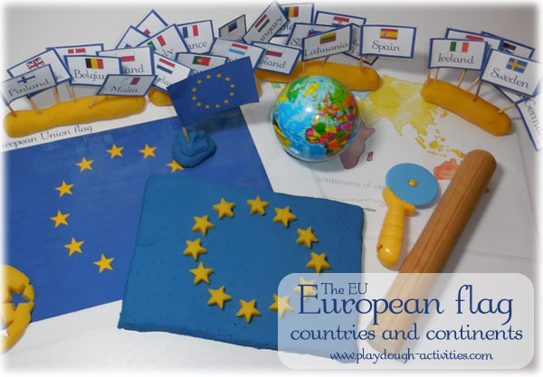 EU European Union flag playdough activity