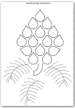 Fir cone outline template playdough mat colouring picture