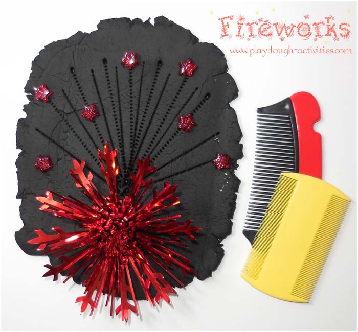 firework playdough activity - bonfire night idea for preschool early years