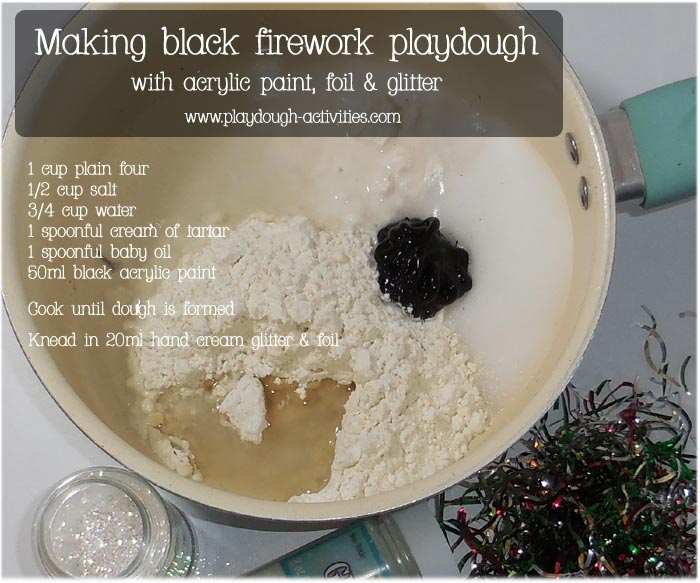 Make black firework playdough