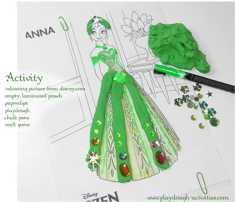 Anna, frozen playdough design activity