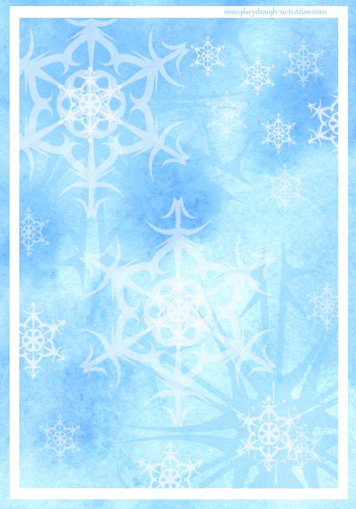 Frozen snowflake playdough mat printable