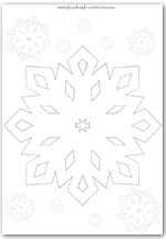 Snowflake outline template - playdough mat printable
